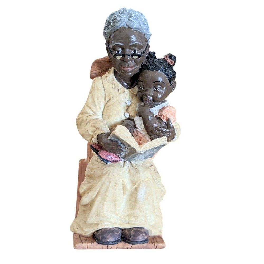 Granny & Girl 1994 Resin Figurine Rocking Vintage Collectible